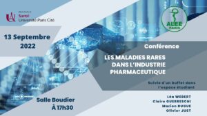 Conférence - Les maladies rares dans l'industrie pharmaceutique @ Salle Boudier - Faculté de Pharmacie de Paris